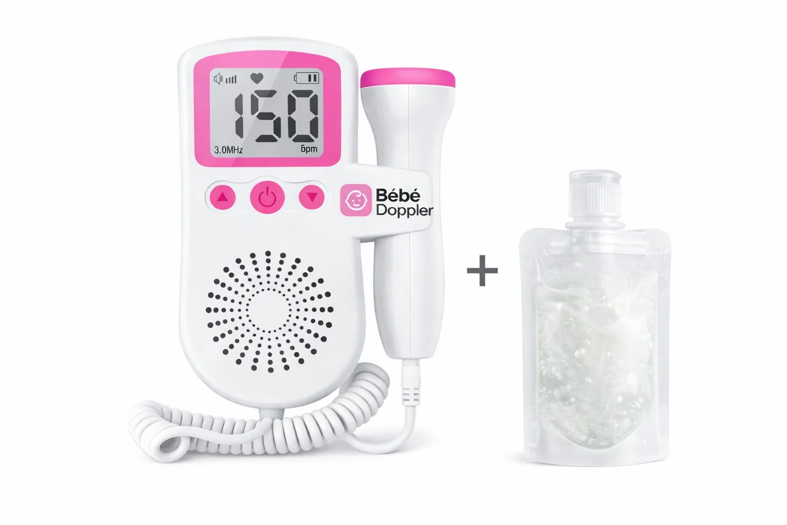 Pack Doppler fœtal Bébé Doppler avec sonde, gel et écouteurs